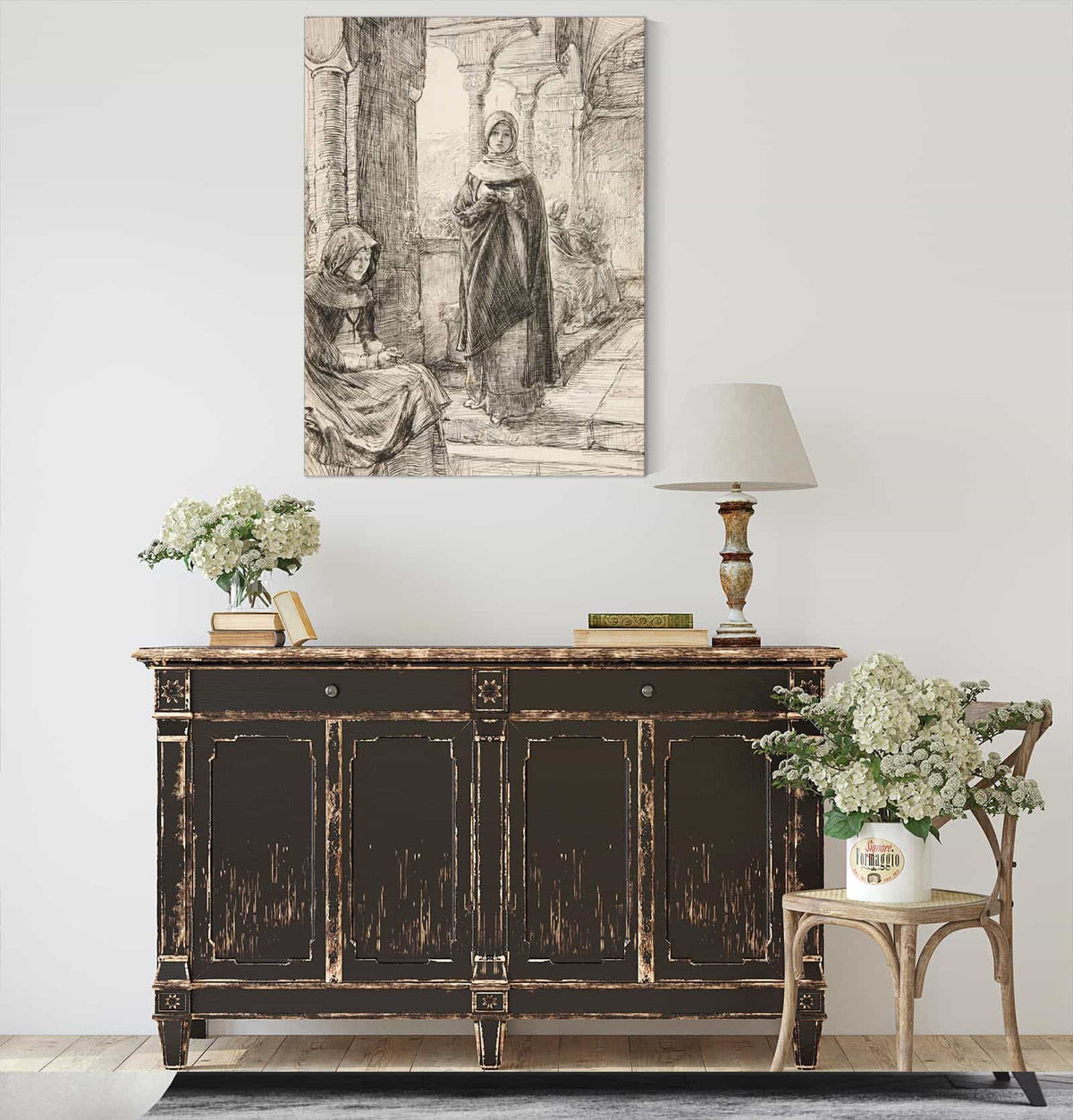 Two Female Figure In Cloister From The Cloister by Edwin Austin Abbey