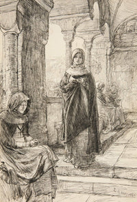 Two Female Figure In Cloister From The Cloister by Edwin Austin Abbey