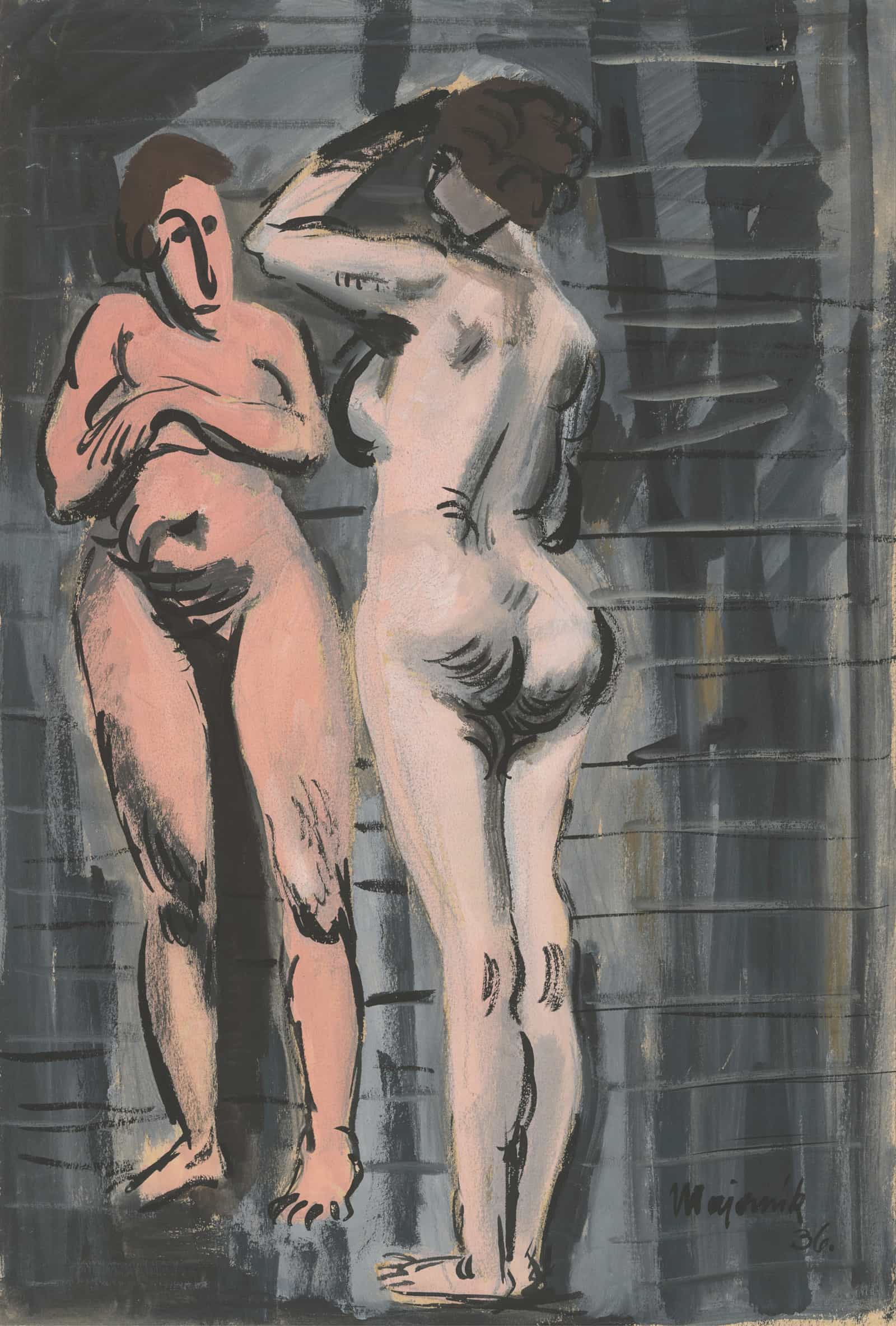 Two Female Nudes by Cyprian Majernik