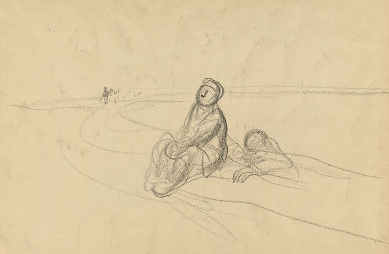 Two Figures On A Road Verso by Jean Louis Forain