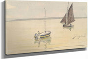Two Fishing Boats On Calm Water Mid To Late Th Century by Johan Barthold Jongkind
