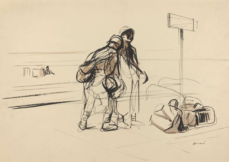 Two French Soldiers Near A Notice Board by Jean Louis Forain