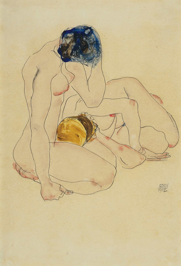 Two Friends by Egon Schiele
