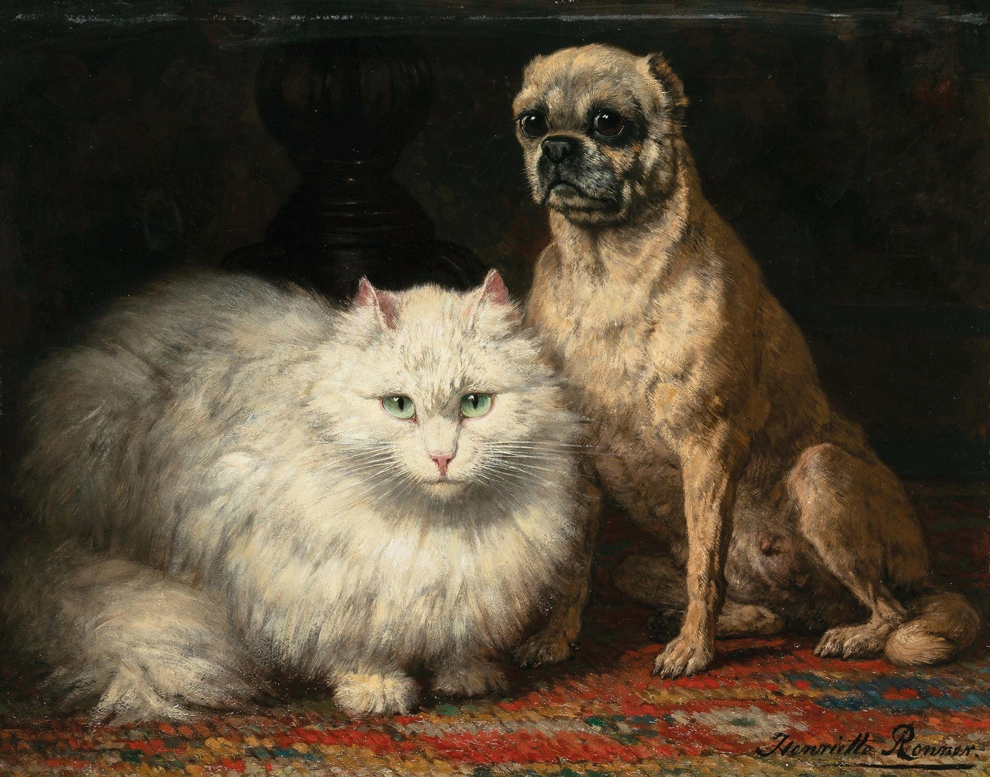 Two Friends by Henriette Ronner Knip