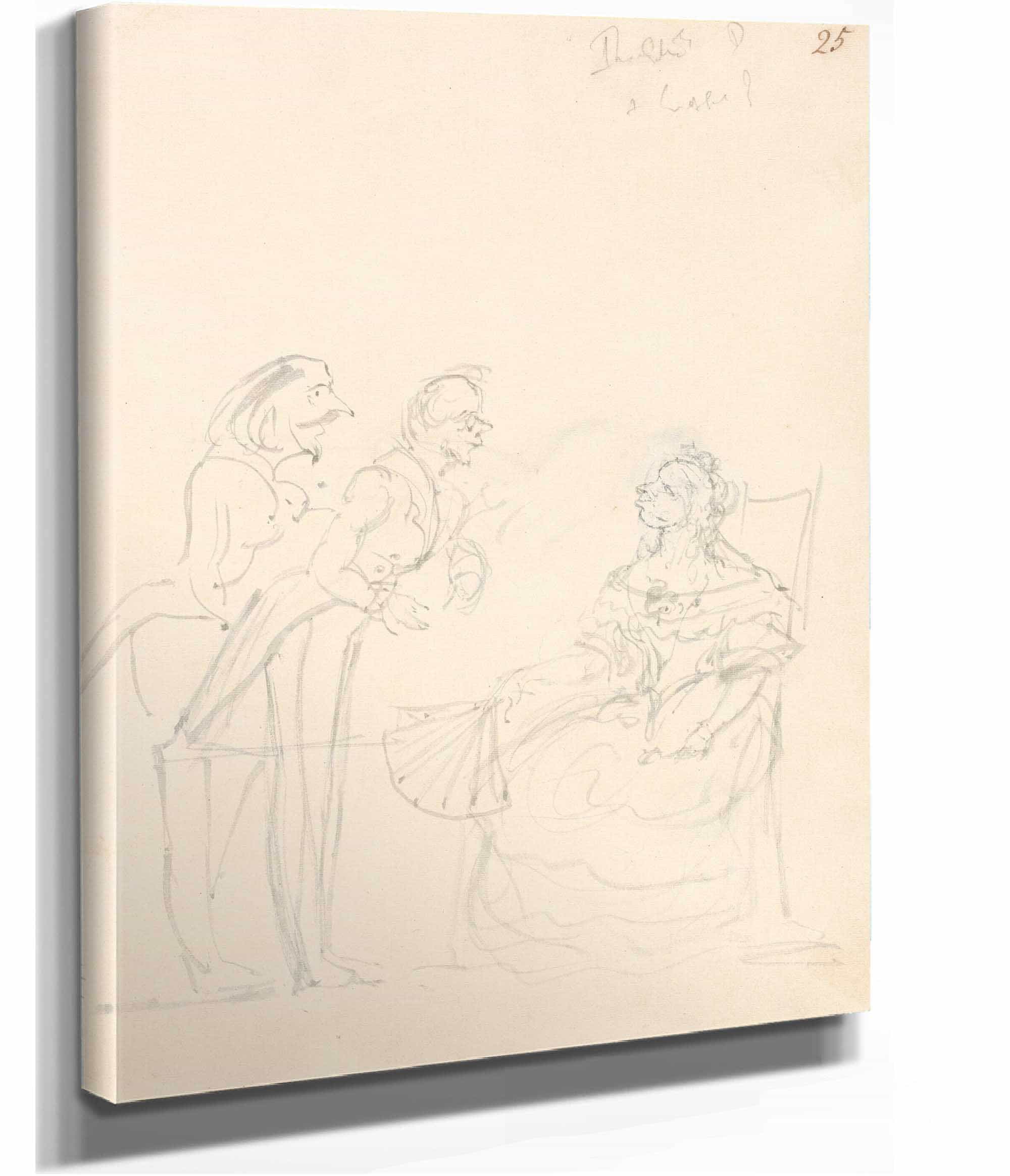 Two Gentlemen Talking To A Seated Lady by Sir John Everett Millais