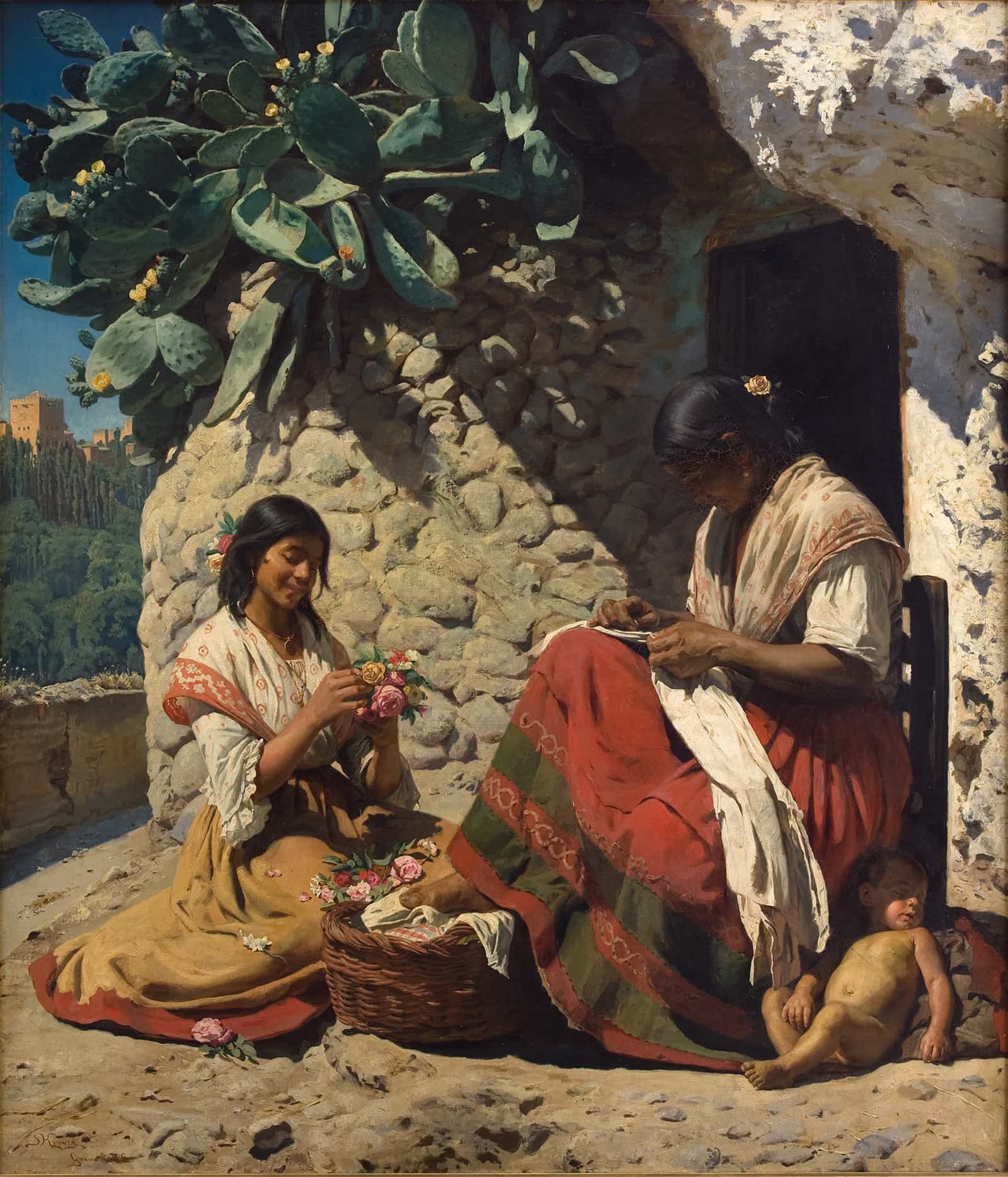 Two Gipsy Women Outside Their Cottage Spain by Peder Severin Kroyer