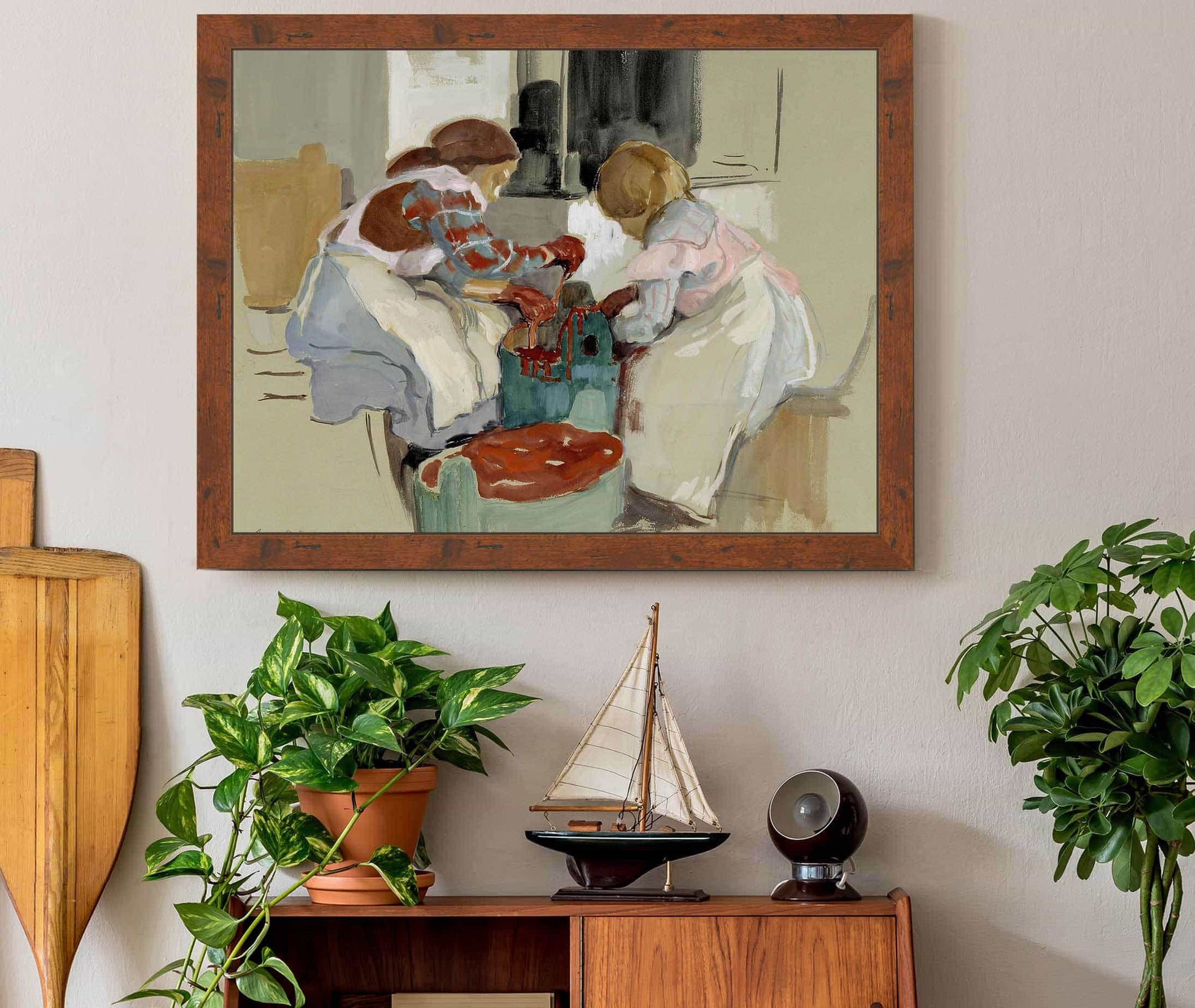 Two Girls Dyeing Fabric by Eero Jarnefelt