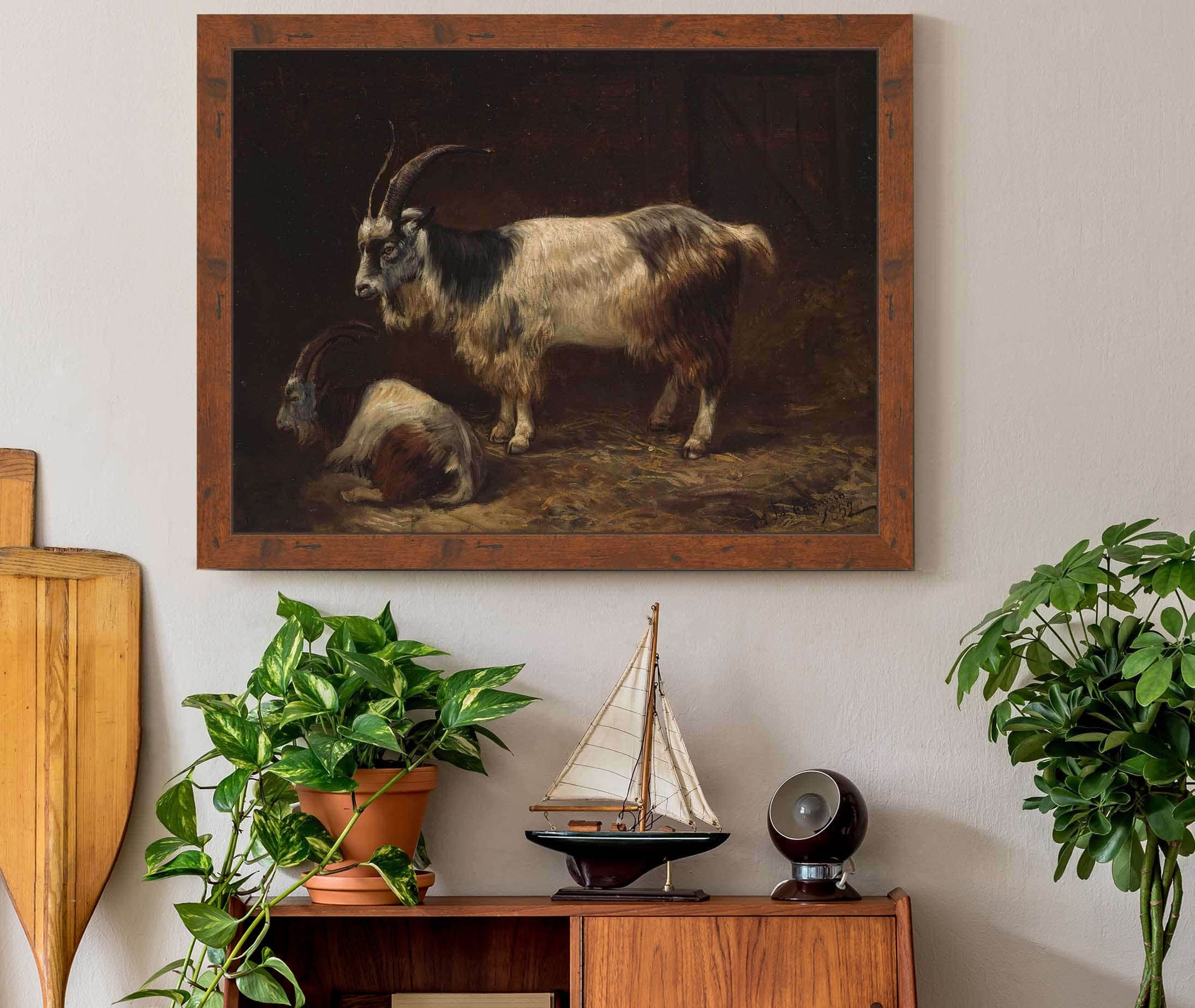 Two Goats by Adolph Tidemand