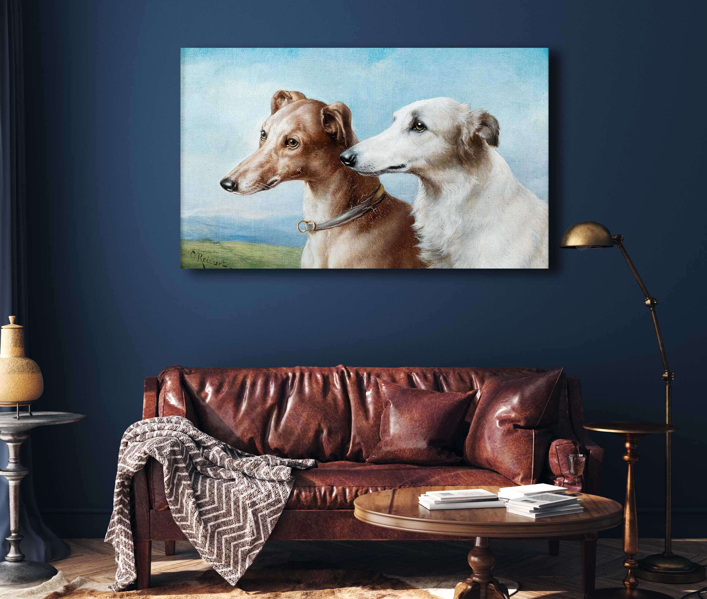 Two Greyhounds by Carl Reichert
