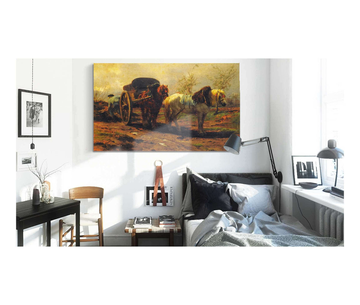 Two Horses For A Cart by Rosa Bonheur