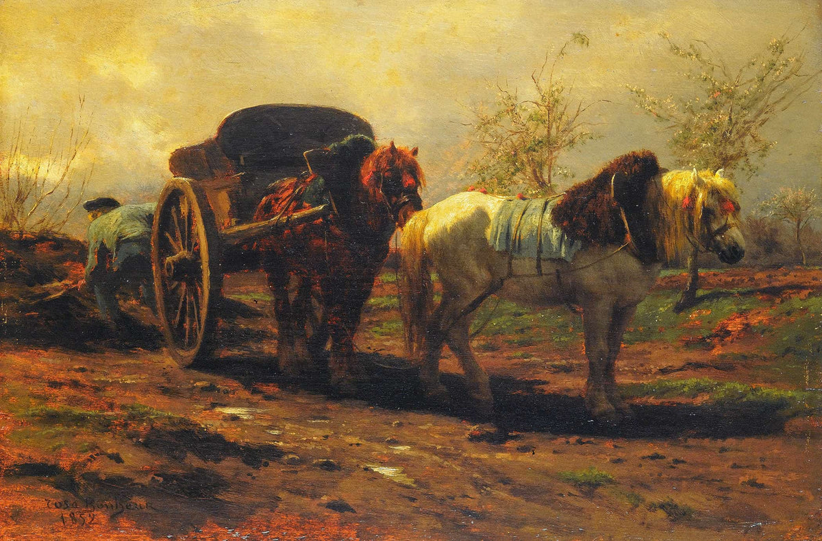 Two Horses For A Cart by Rosa Bonheur