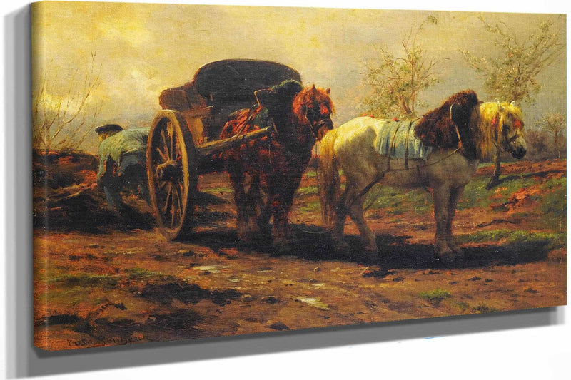 Two Horses For A Cart by Rosa Bonheur