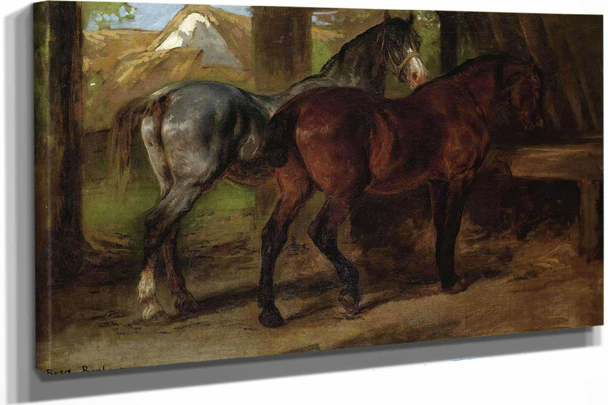 Two Horses In A Stable by Rosa Bonheur