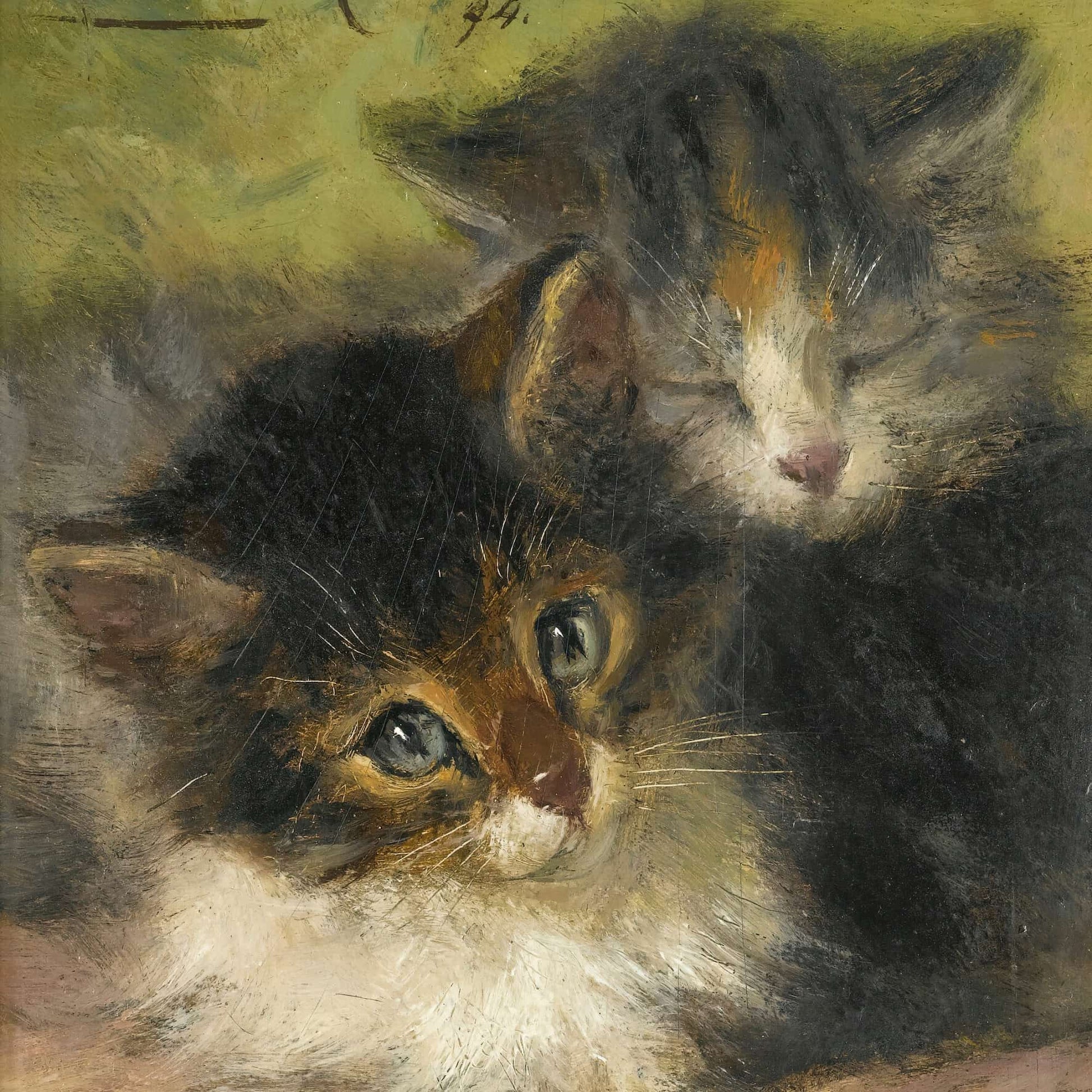 Two Kittens by Henriette Ronner Knip