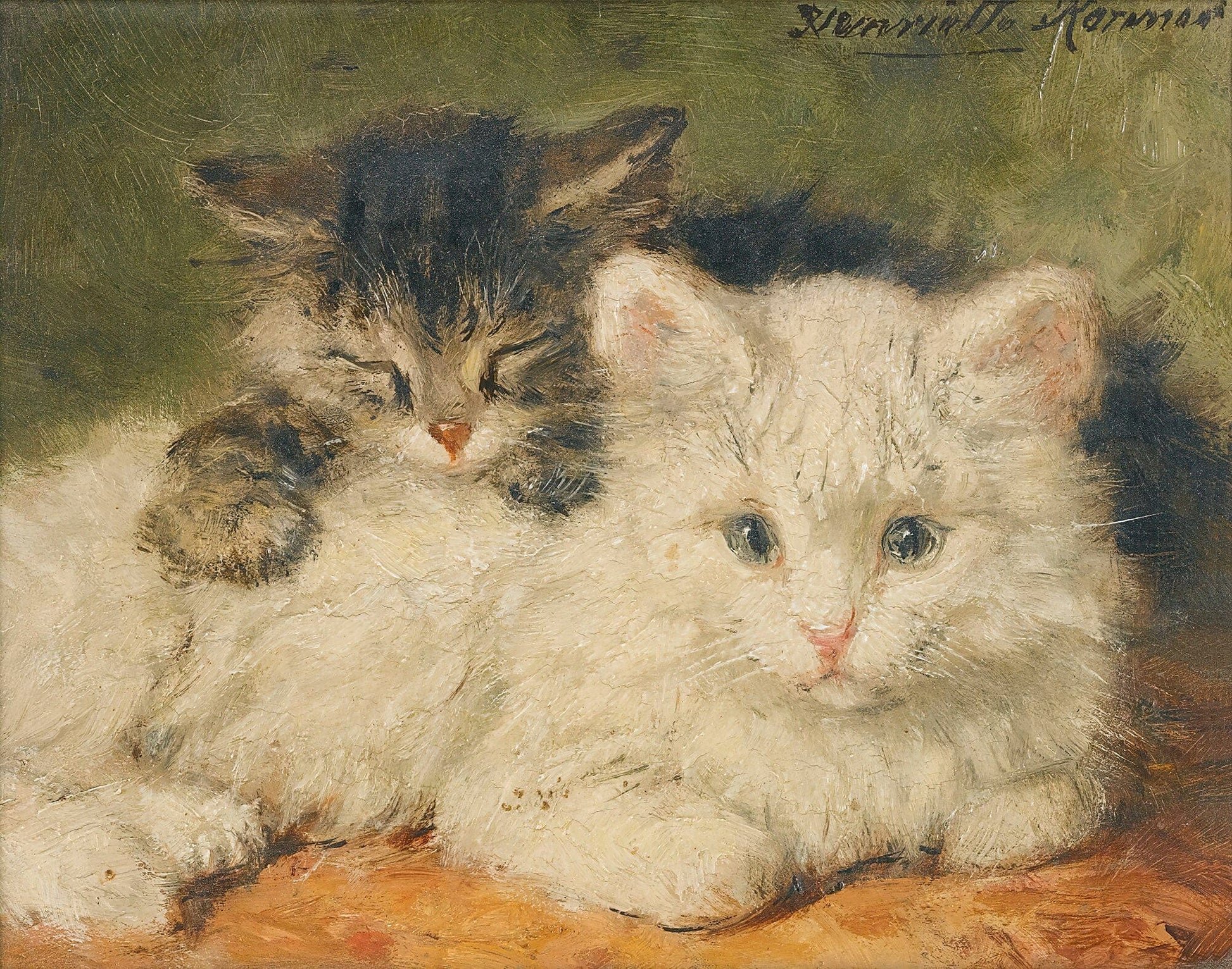 Two Kittens by Henriette Ronner Knip