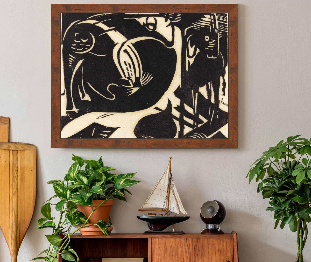 Two Mythical Animals Zwei Fabeltiere by Franz Marc