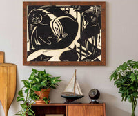 Two Mythical Animals Zwei Fabeltiere by Franz Marc