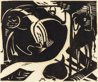 Two Mythical Animals Zwei Fabeltiere by Franz Marc