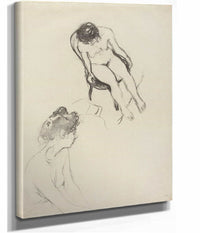 Two Nude Figure Studies Possibly by Edouard Vuillard