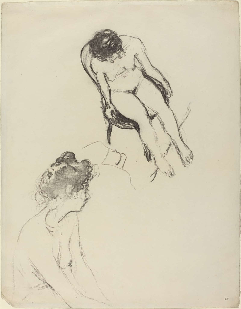 Two Nude Figure Studies Possibly by Edouard Vuillard