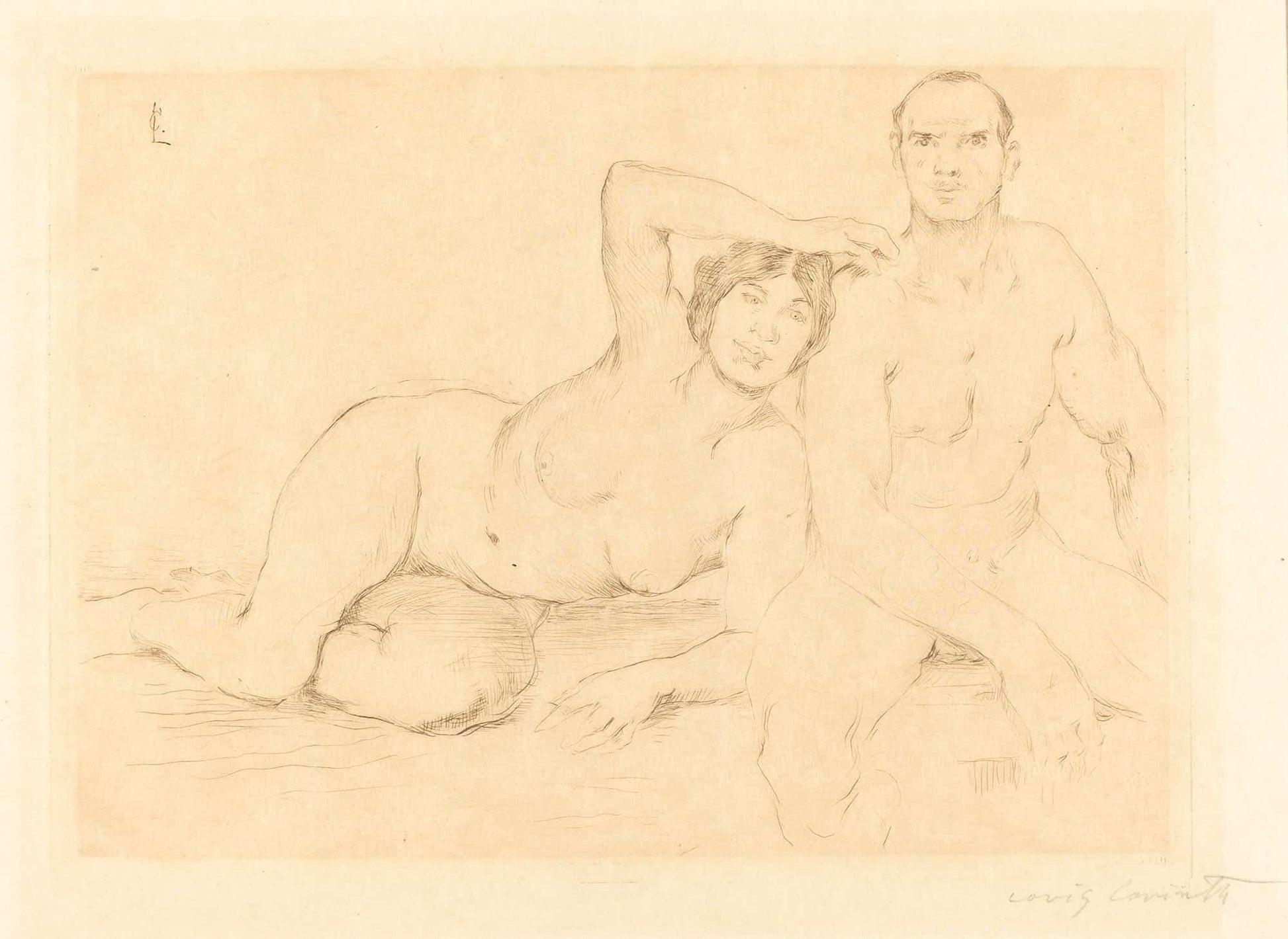 Two Nudes Zwei Menschen by Lovis Corinth