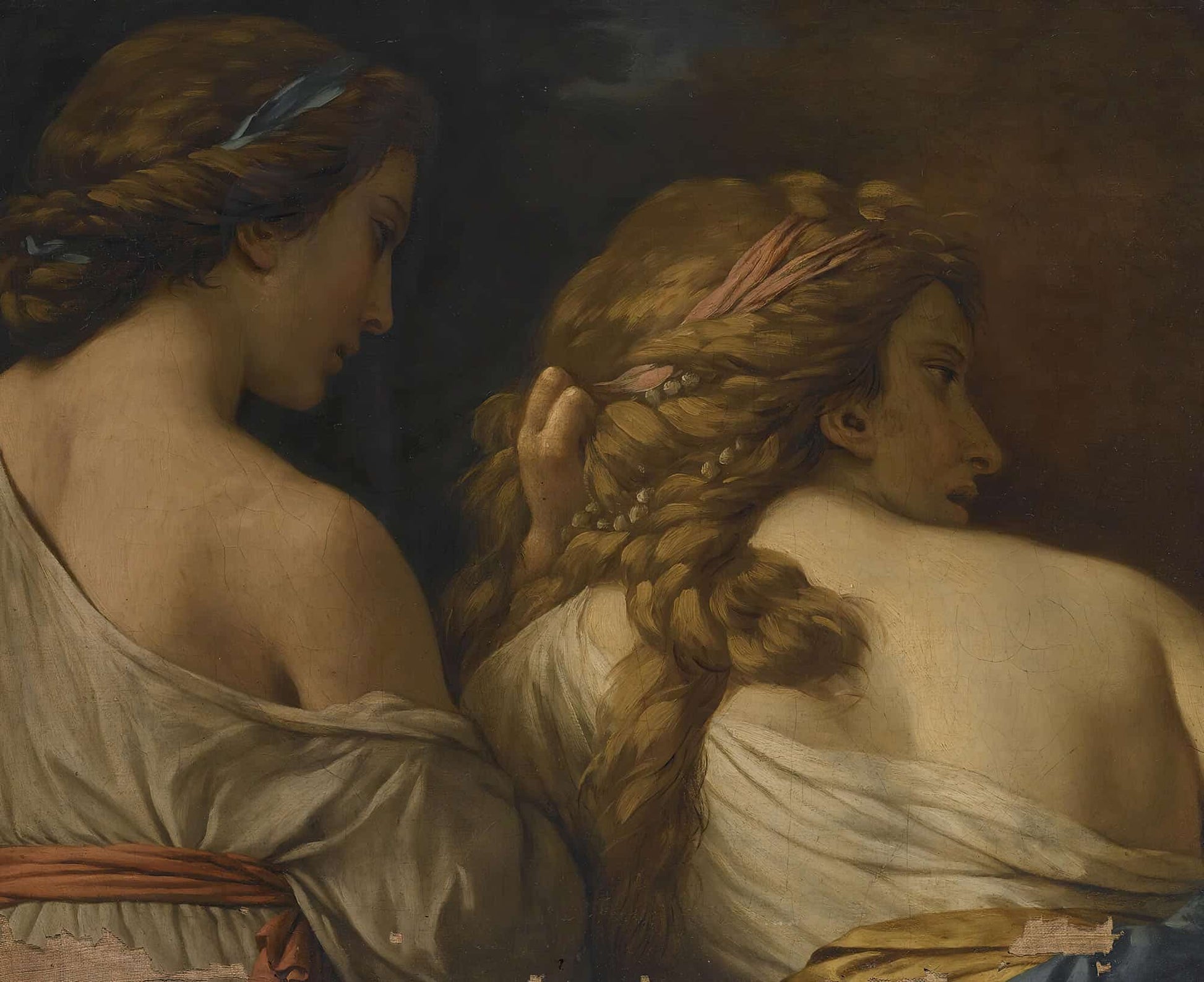 Two Nymphs by Louis Jean Francois Lagrenee