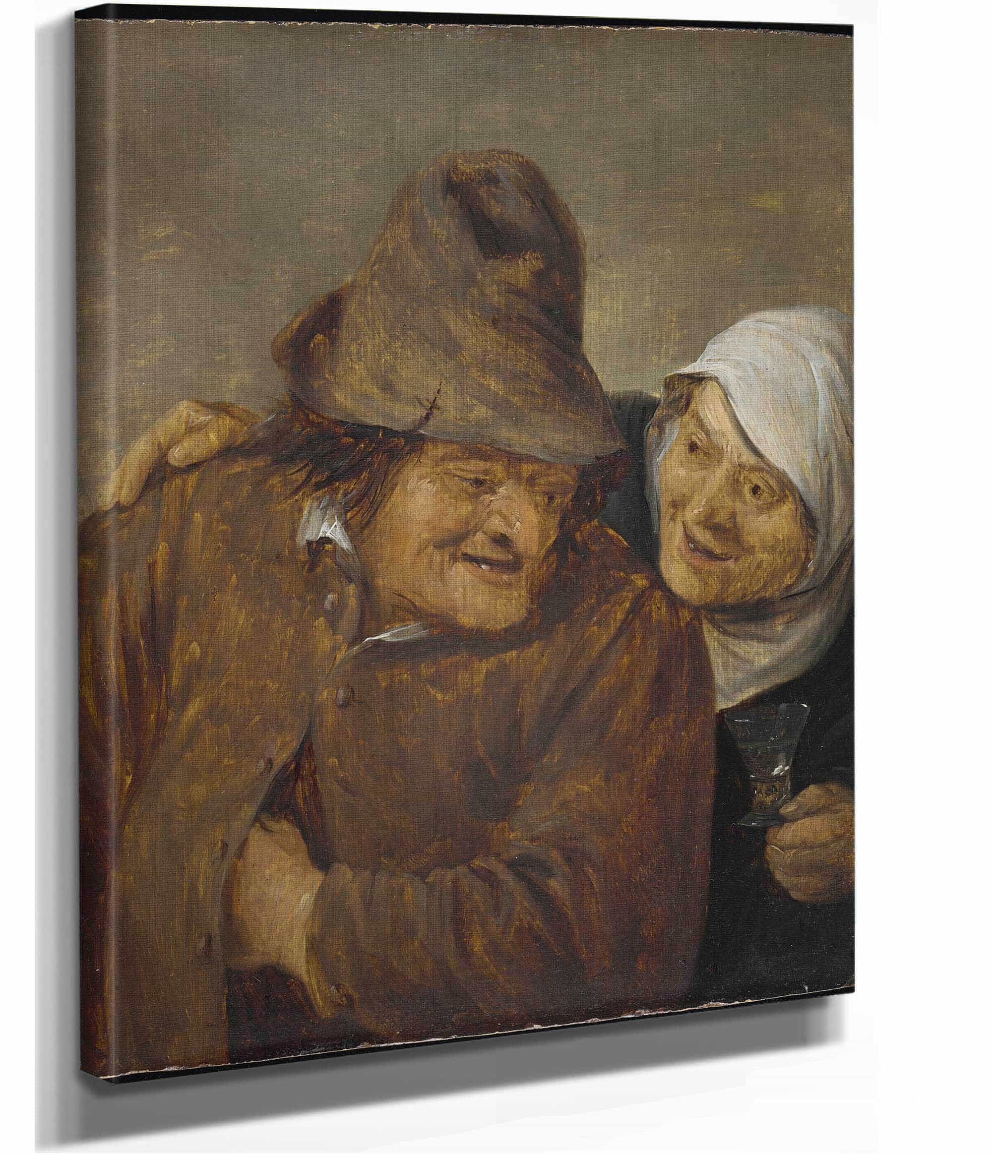 Two Peasants With A Glass Of Wine by David Teniers The Younger