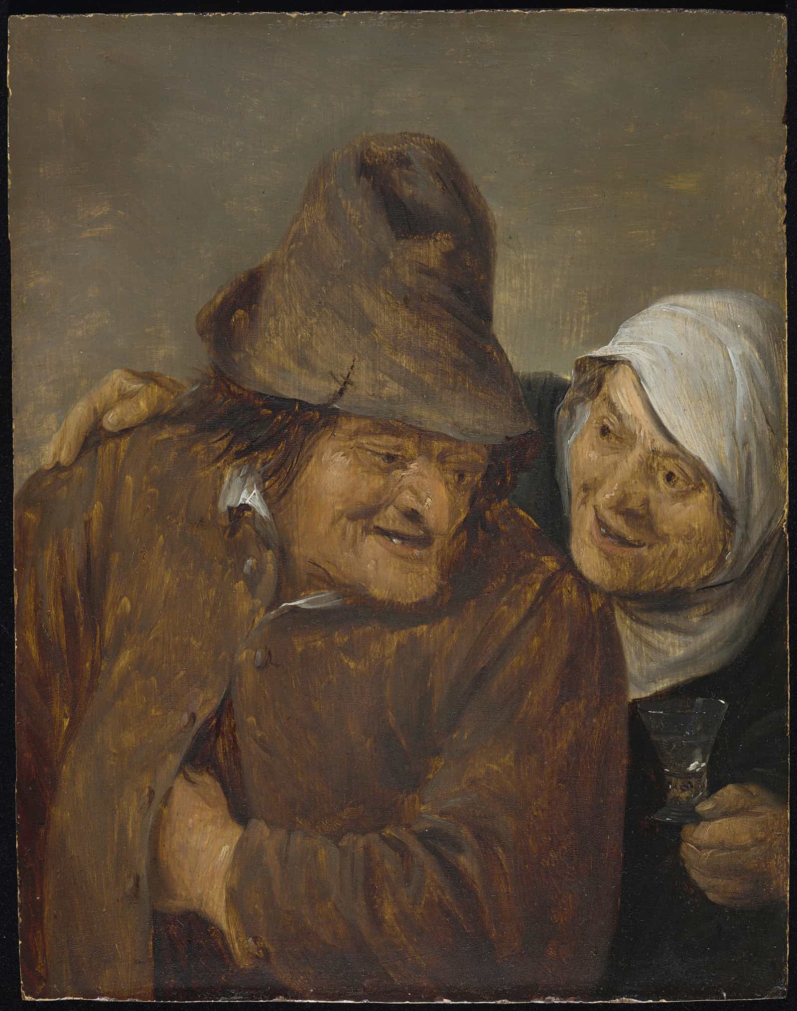 Two Peasants With A Glass Of Wine by David Teniers The Younger