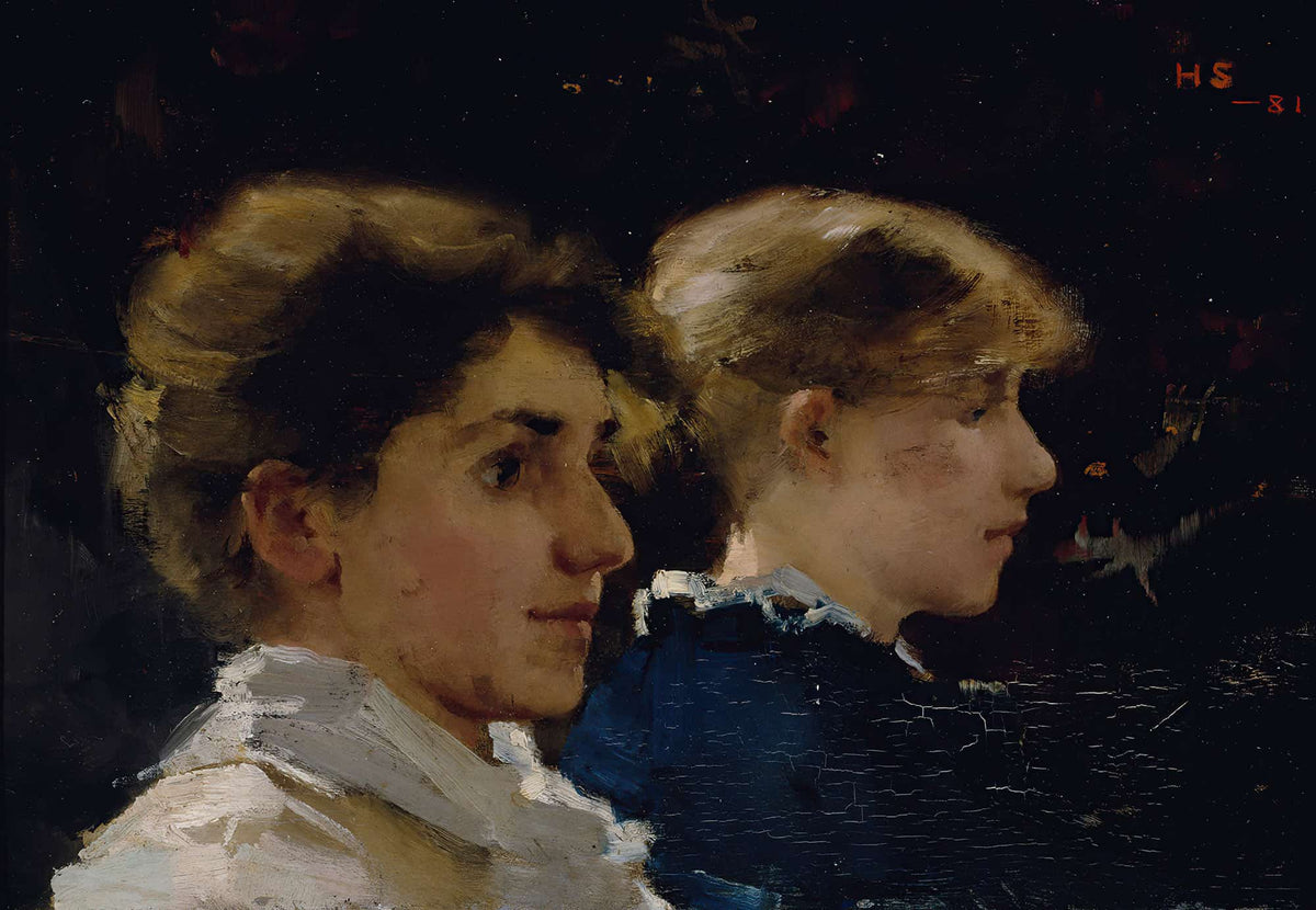 Two Profiles Marianne Preindlsberger In Front by Helene Schjerfbeck