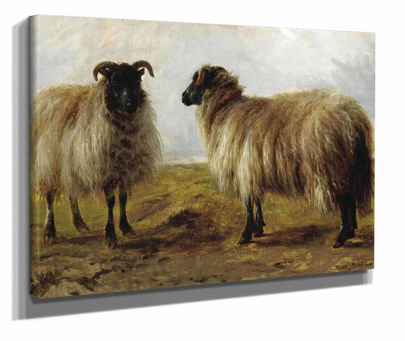 Two Rams In A Landscape by Rosa Bonheur