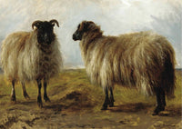 Two Rams In A Landscape by Rosa Bonheur