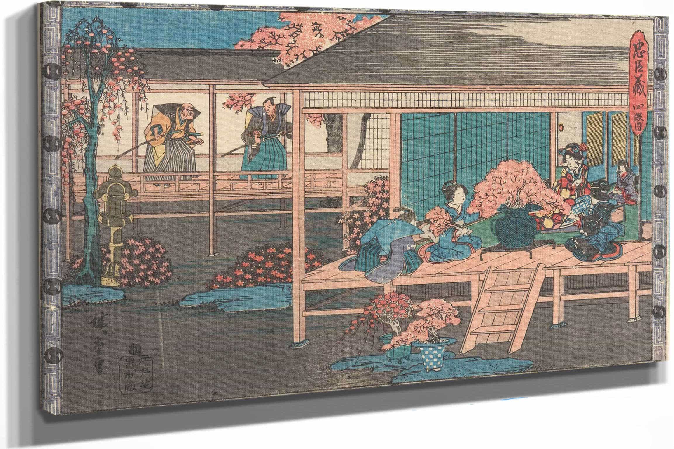 Two Ronin Looking Into Yoshiwara by Ando Hiroshige