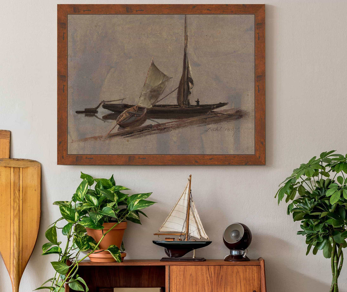 Two Sailing Boats At The Elbe by Johan Christian Dahl