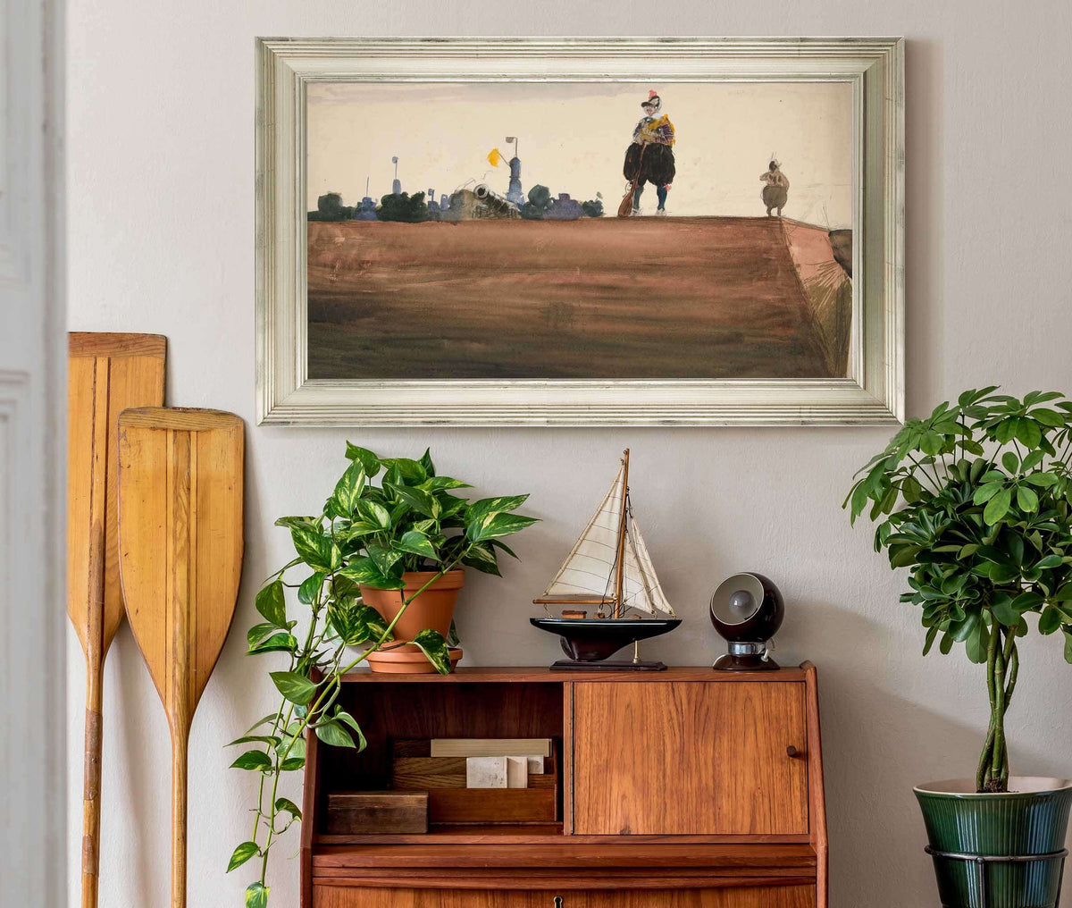 Two Sentries Atop A Fortress Wall by Edwin Austin Abbey