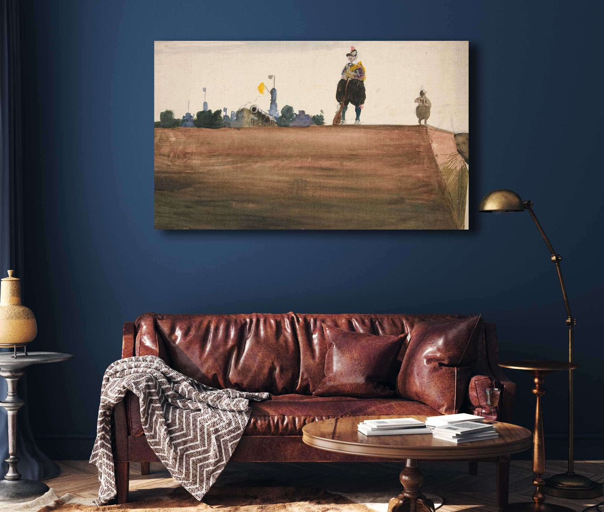 Two Sentries Atop A Fortress Wall by Edwin Austin Abbey