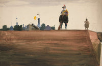 Two Sentries Atop A Fortress Wall by Edwin Austin Abbey