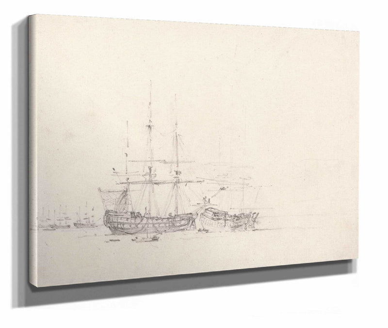 Two Ships At Anchor by John Constable