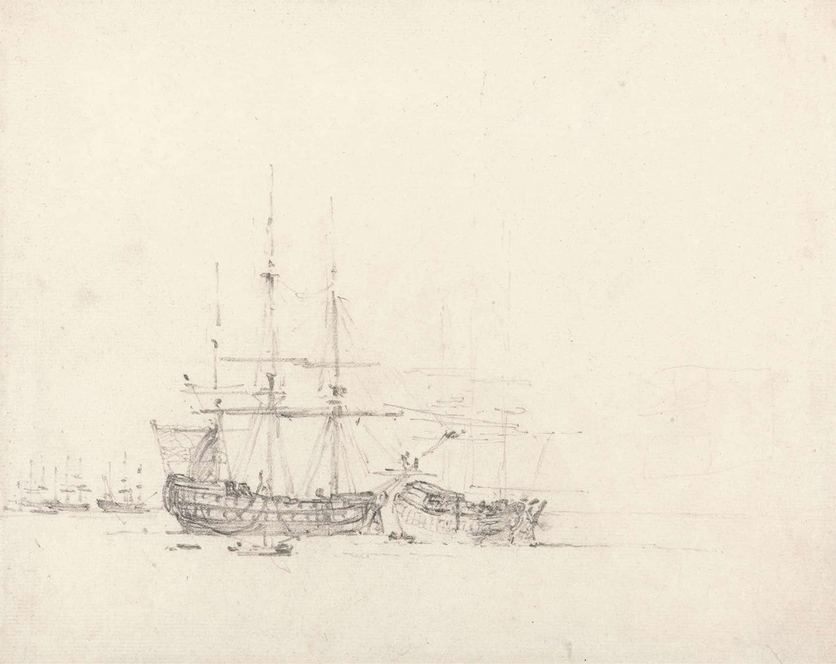 Two Ships At Anchor by John Constable