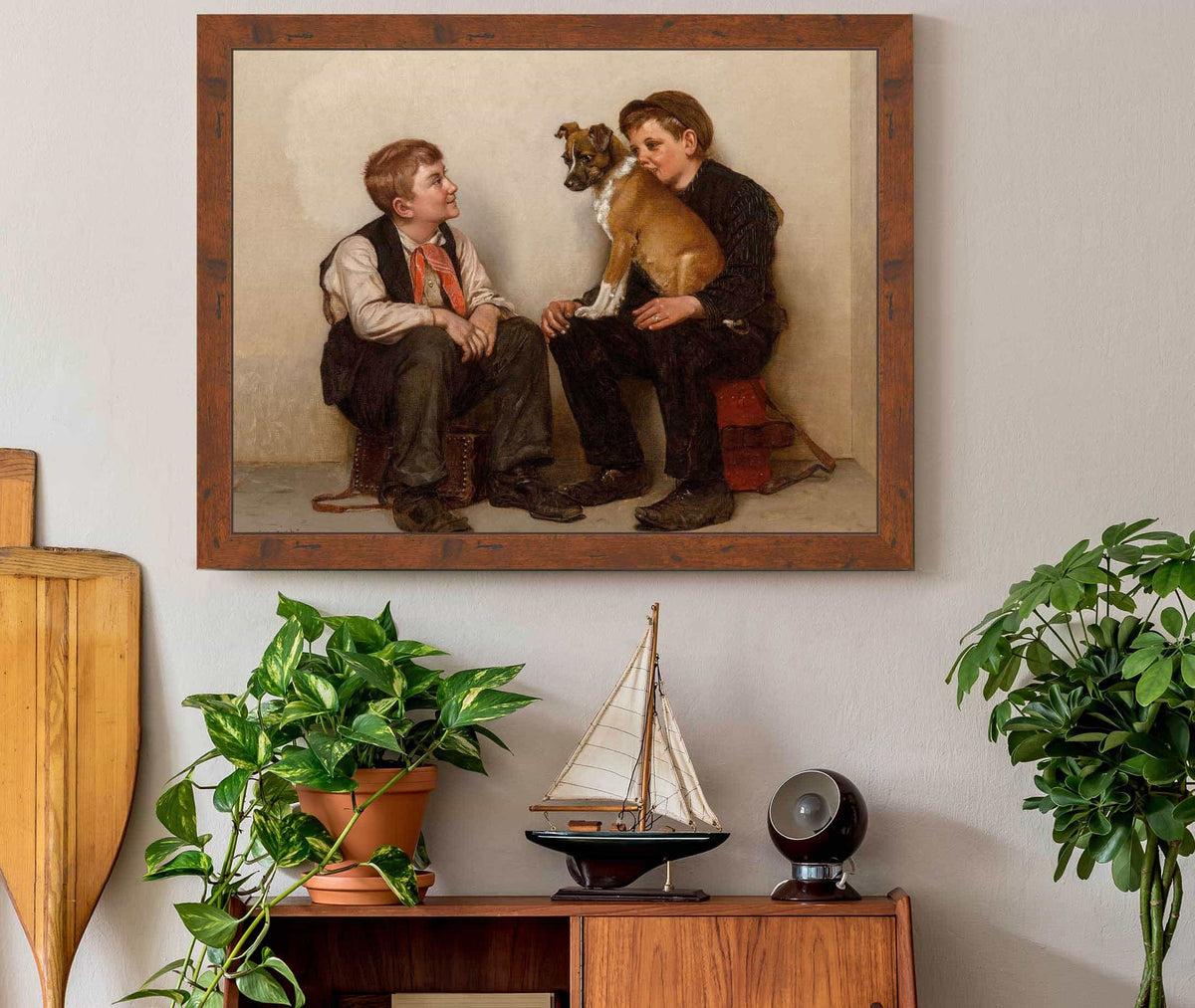 Two Shoeshine Boys With A Dog by John George Brown