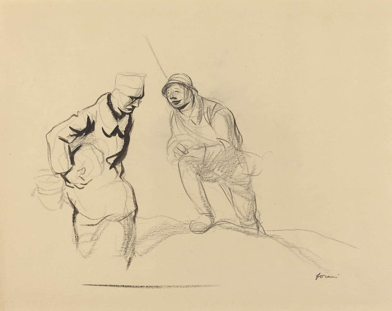 Two Soldiers by Jean Louis Forain