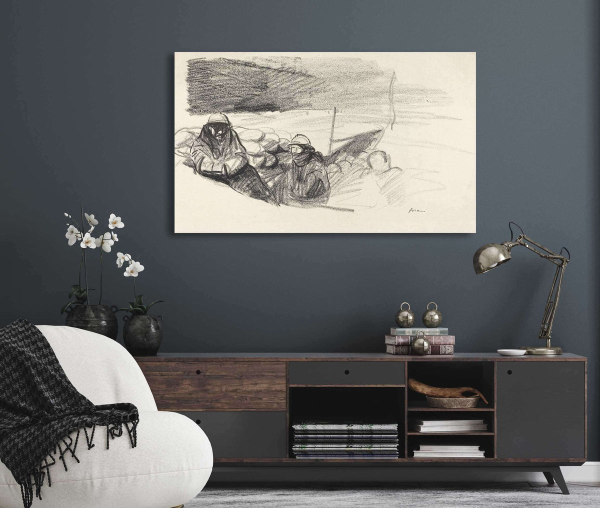 Two Soldiers In A Trench by Jean Louis Forain