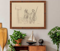 Two Soldiers Looking At A Placard Probably by Jean Louis Forain