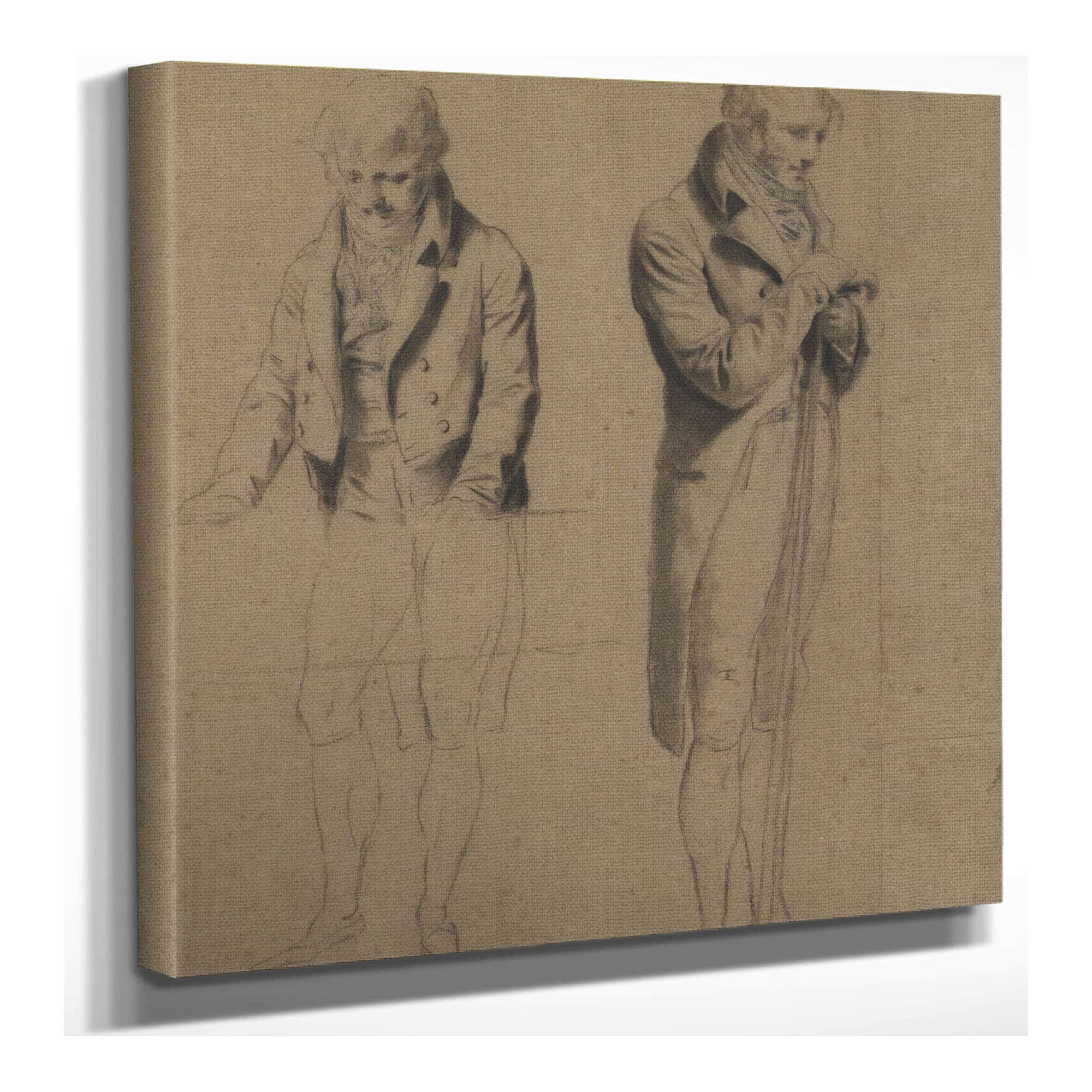 Two Standing Figures Study For A Game Of Billiards by Louis Leopold Boilly