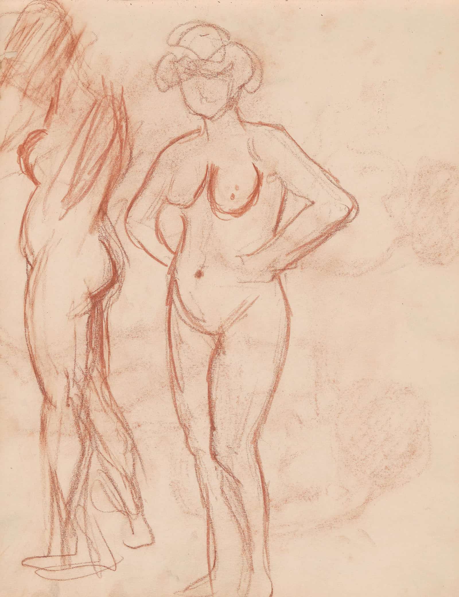 Two Standing Nudes by Jules Schmalzigaug