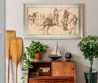 Two Standing Soldiers And Six Other Figures   by Salvator Rosa