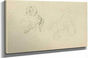 Two Studies Of A Rearing Horse  by Theodore Gericault