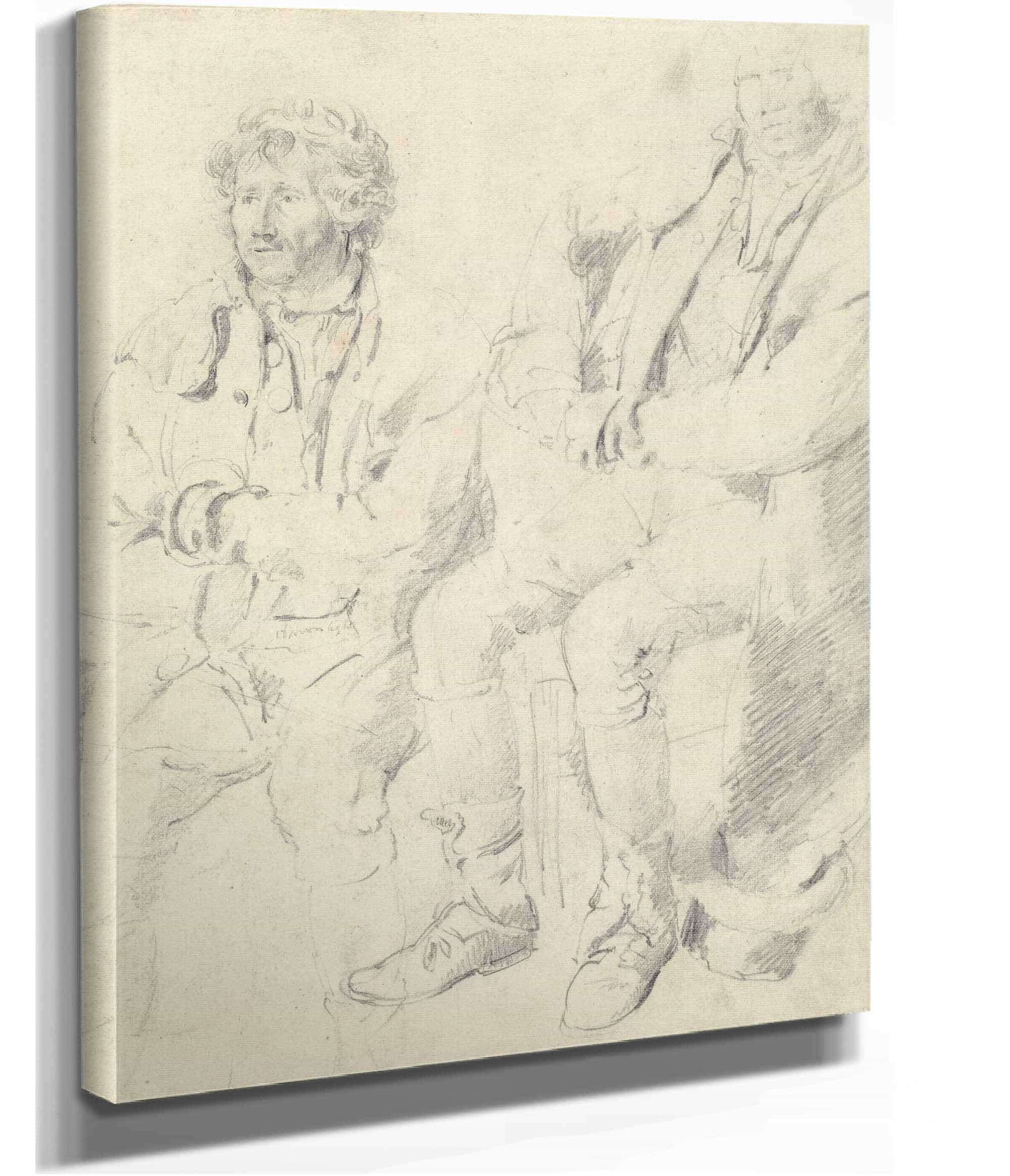 Two Studies Of A Seated Man by James Ward