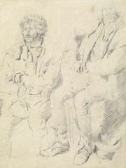 Two Studies Of A Seated Man by James Ward