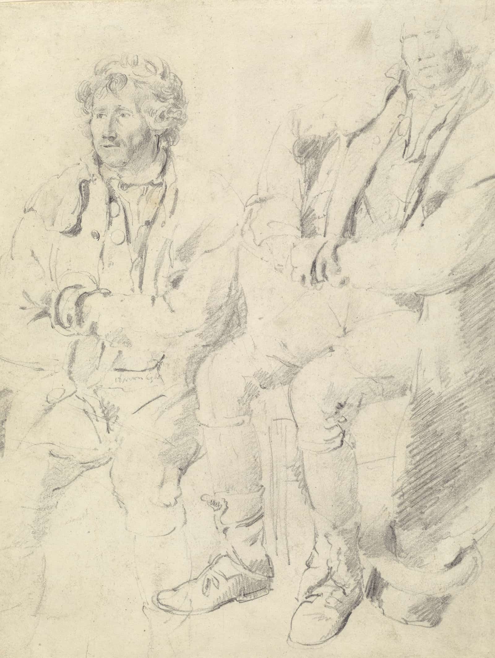Two Studies Of A Seated Man by James Ward