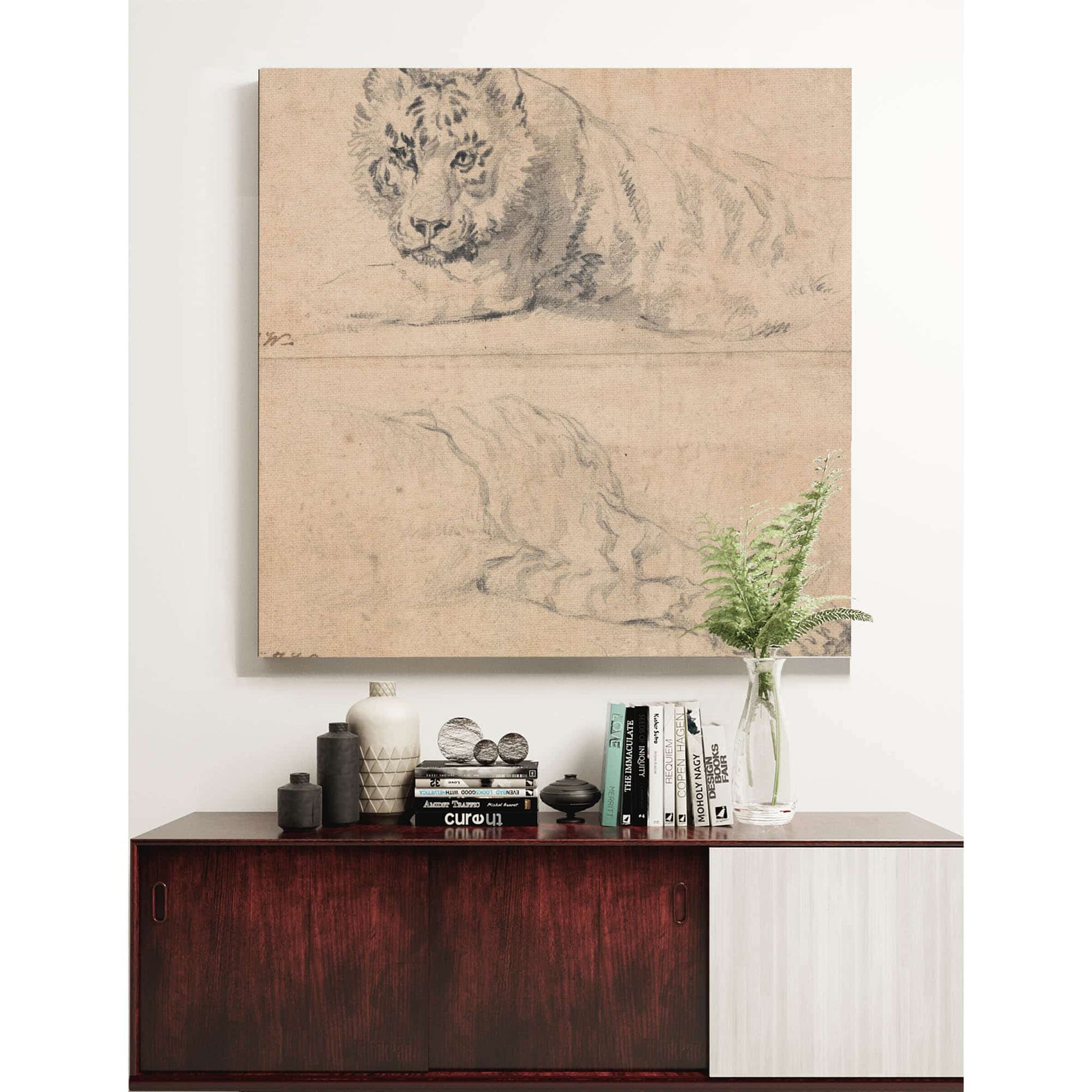 Two Studies Of A Tiger Above Head And Shoulders Below Hindquarters by James Ward